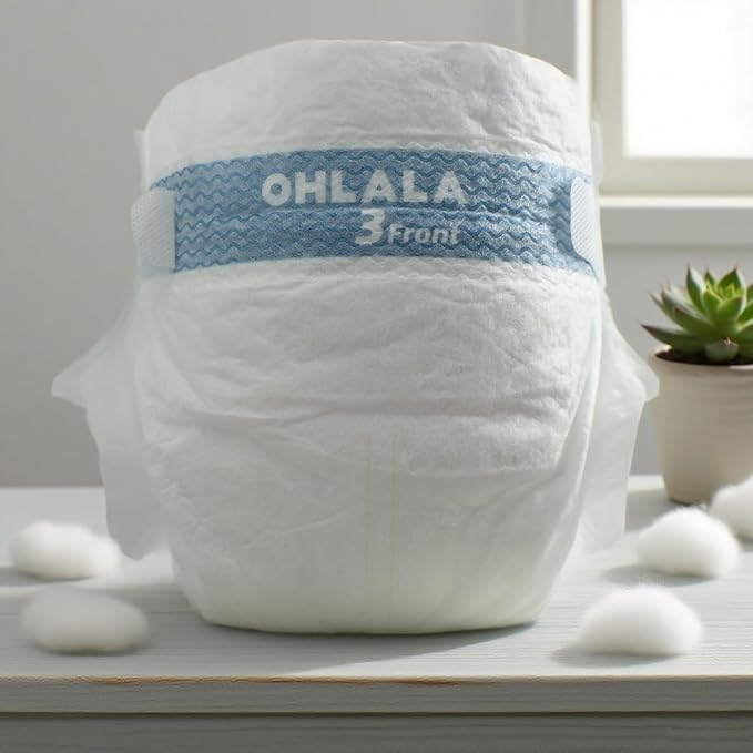 OHLALA Luxury Size 3 Diapers Skin-Friendly & Leakproof | Hypoallergenic | Fragrance-Free | Ultra-Thin | 4 Pack 248counts | 16-28 lbs