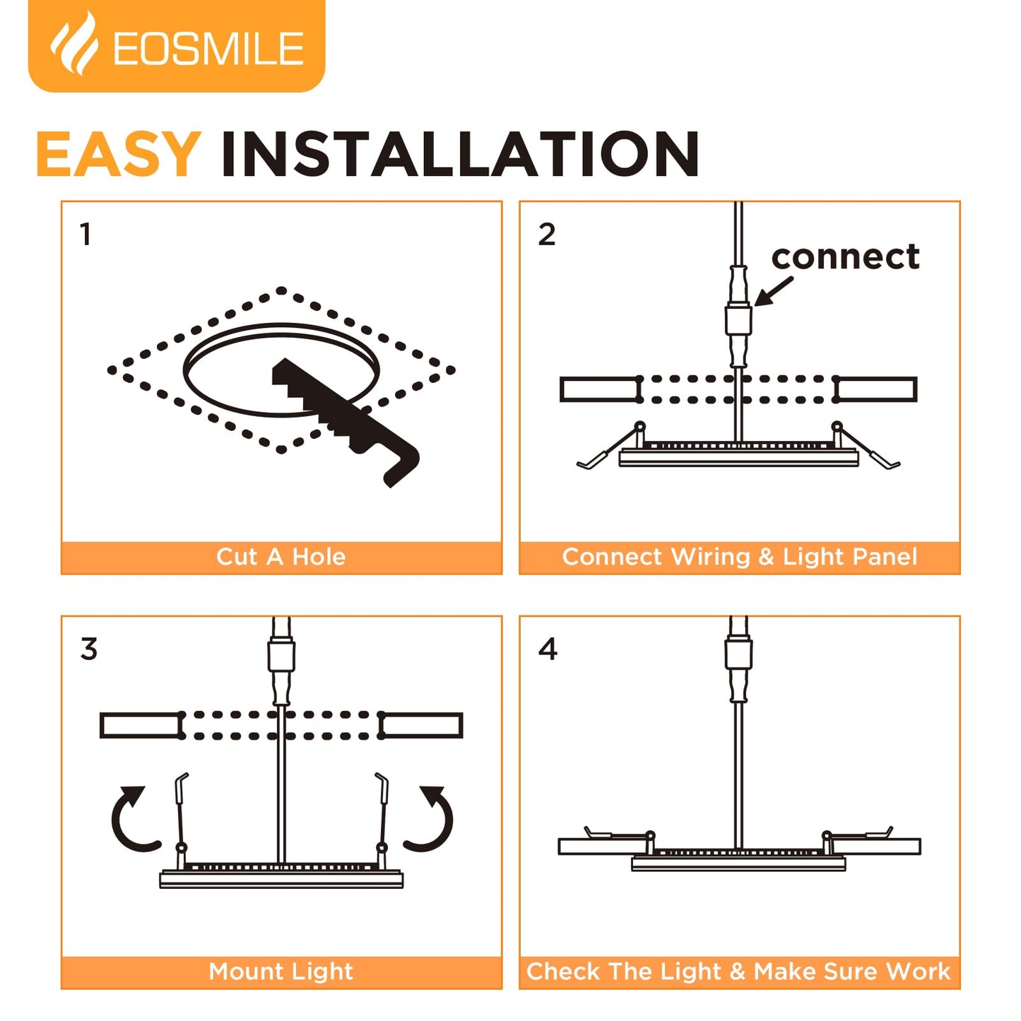 Eosmile 2 Pack 4 Inch 5Cct Led Recessed Light With Night Light  2700K 3000K 3500K 4000K 5000K Selectable Ultra-Thin Lighting  9W  120V  750Lm  Dimmable Canless Wafer Downlight  Etl Fcc