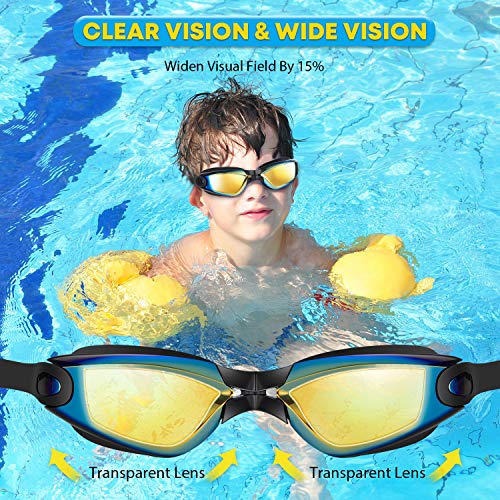 portzon Swimming Goggles Anti Fog Swimming Goggles Clear No Leaking,One Size