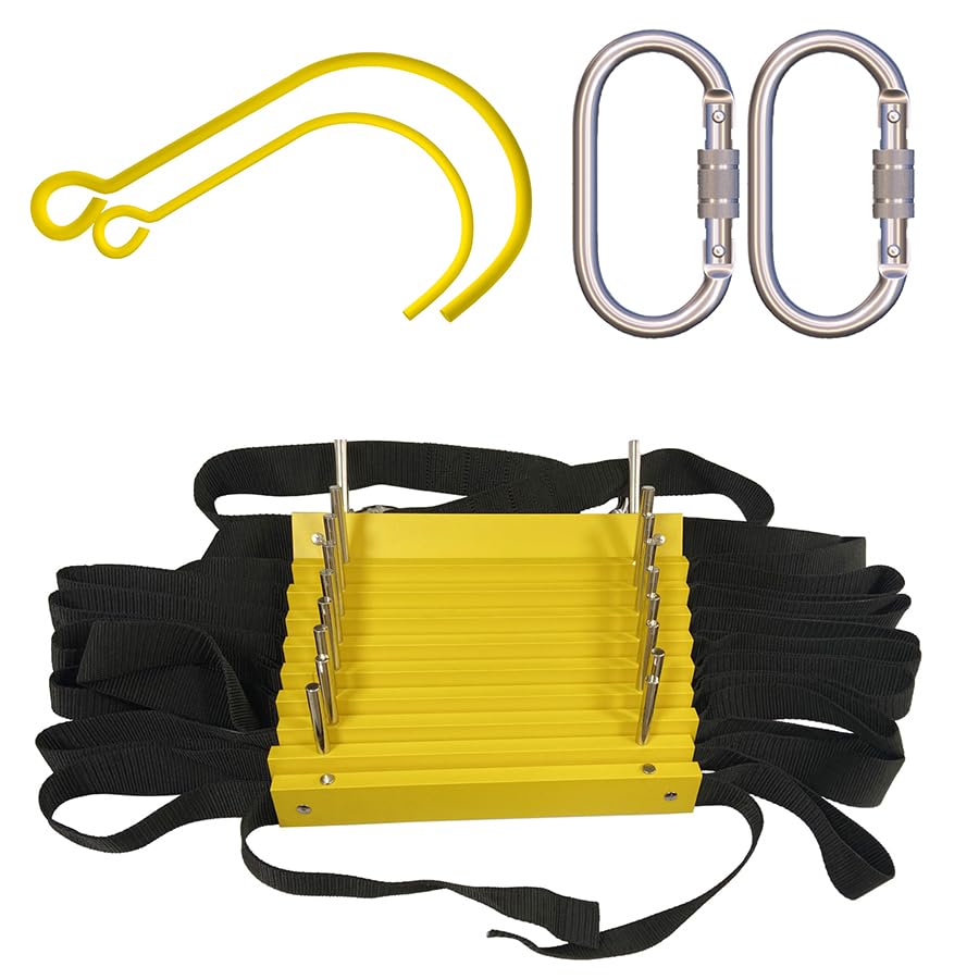Fire Escape Ladder 3 Story | Rope Ladder Fire Escape for Homes 3rd Floor | Portable, Foldable & Compact | Emergency Ladder Suitable for Balcony & Windows | Survival Tool in Case of Fire Brake