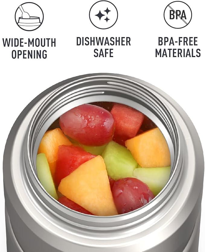 THERMOS Stainless King Vacuum-Insulated Food Jar, 24 Ounce, Matte Steel (Pack of 4)