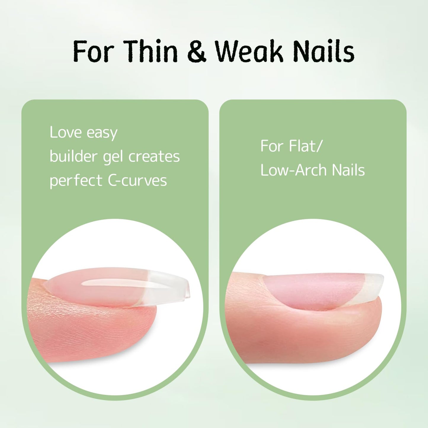 Love easy Builder Gel for Nails, 2 Pack Crystal Clear Soft Polish Fast Self-leveling Apex Strength Thickness Enhancement Buildin