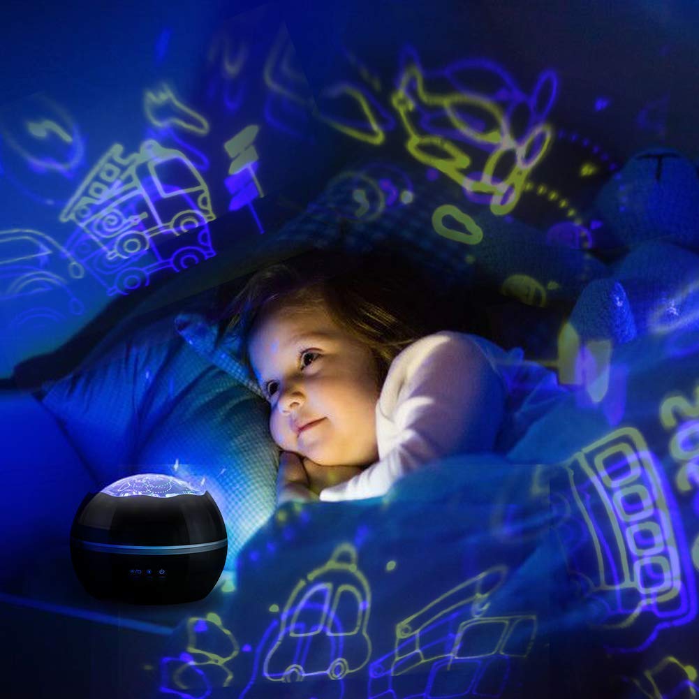 Dqmoon Dinosaur Night Light For Kids  Projector With 8 Colors  360 Rotation  Safe Materials  Ideal Birthday Gift