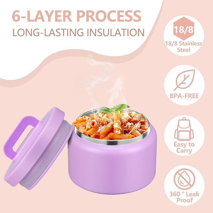 PIQUEBAR 8oz Kids Thermo for Hot Food,Small Lunch Thermos Food Container Stainless Steel,Easy Open Wide Mouth Thermo for Hot Cold Food for Preschool Travel