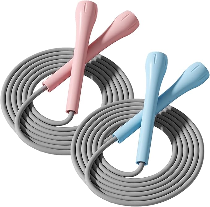 CINDALOG 2 Pack Jump Rope for Kids, Lightweight Adjustable Jump Rope for Fitness, Tangle-Free Skipping Rope Speed Jumping ...