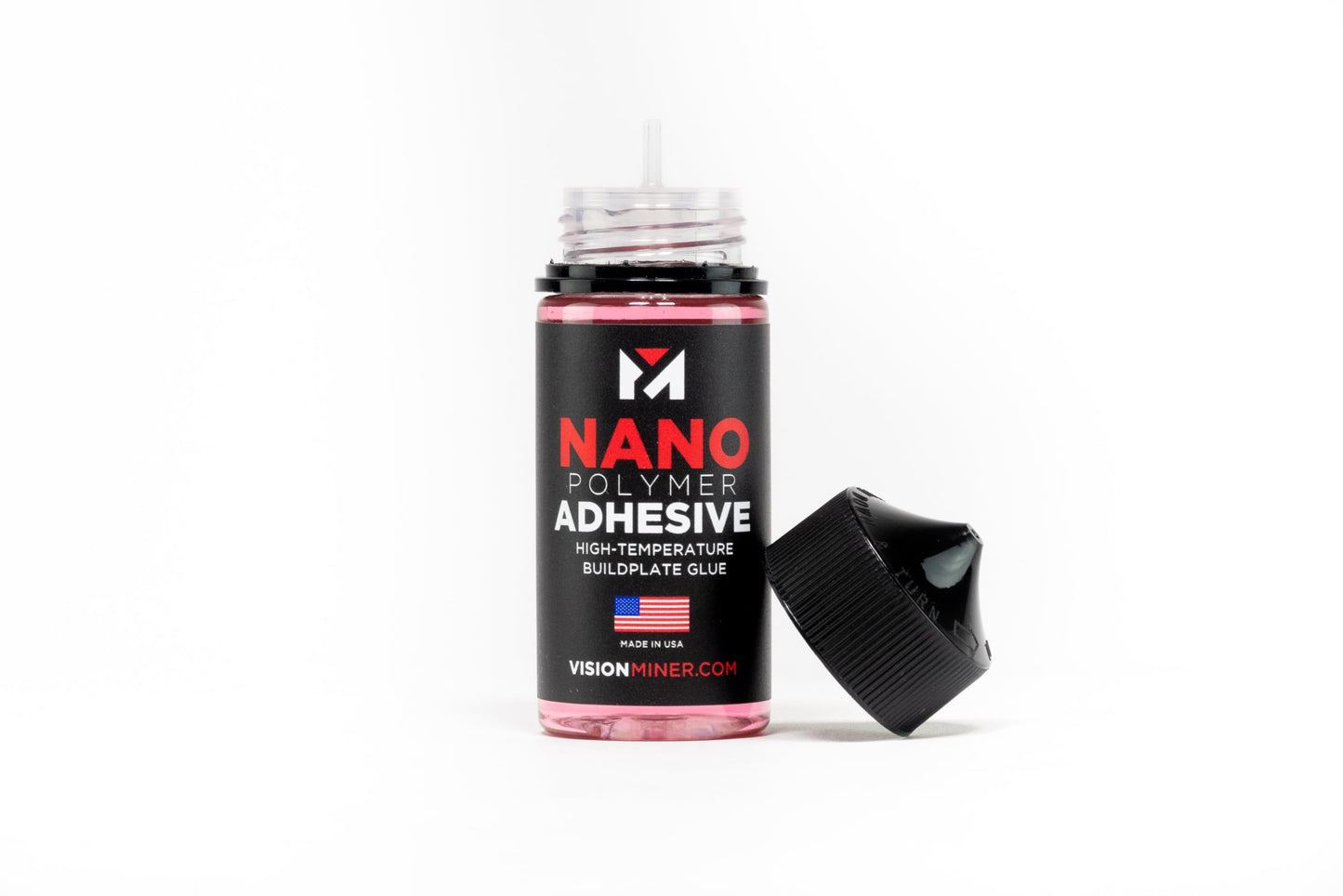 Vision Miner Nano Polymer Adhesive (50ml) - Ultimate 3D Printing Bed & Build Plate Adhesion - No Mess, Non-Toxic, Works for PLA, ABS, PEI, PEEK, Nylon, PC and More. Easy Application, Easy to Clean!