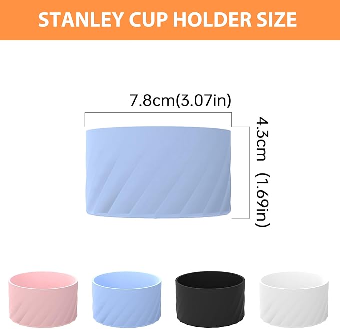 Kleeblatt Bule Silicone Boot For Stanley 40 Oz Tumbler, Stanley Cup Sleeve, Owala Water Bottle 24/32oz Boot Accessories, Stanley Cup Bottom Protector, Stanley Bottom Cover, Hydro Flask Boot