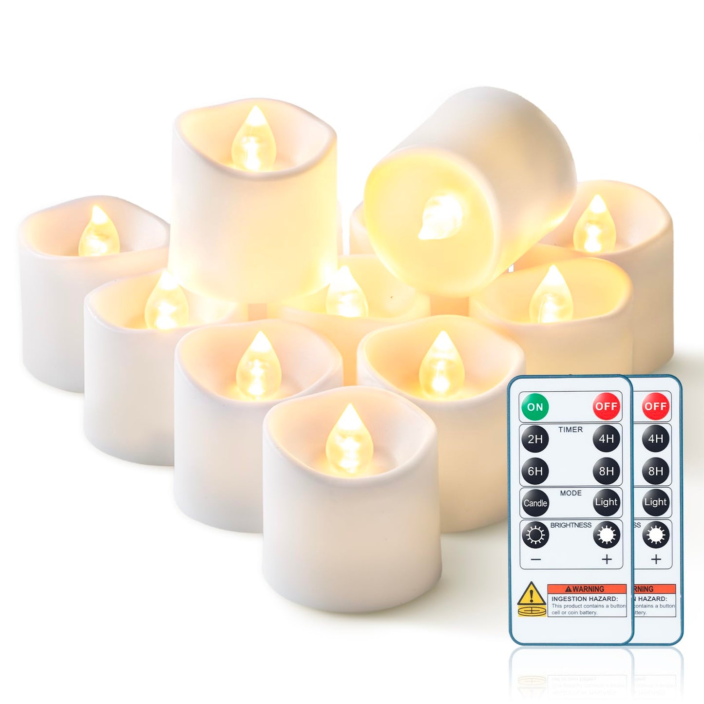 Homemory 24Pack 400+Hour Remote Control Flameless Candles, 2/4/6/8H Timer Led Votive Candles, Battery Operated Tea Lights for Wedding Table Centerpiece, Holidays, Halloween Pumpkins, Christmas Decor