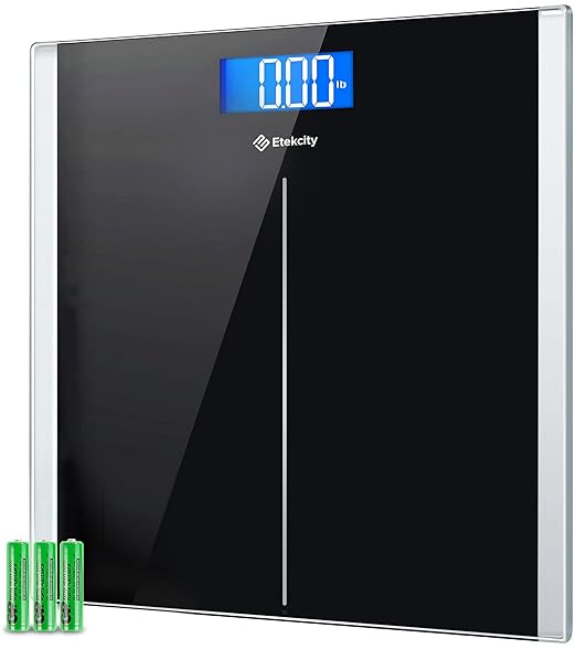 Etekcity Bathroom Scale for Body Weight, Highly Accurate Digital Electronic Weighing Machine for People, LCD Display, Larg...