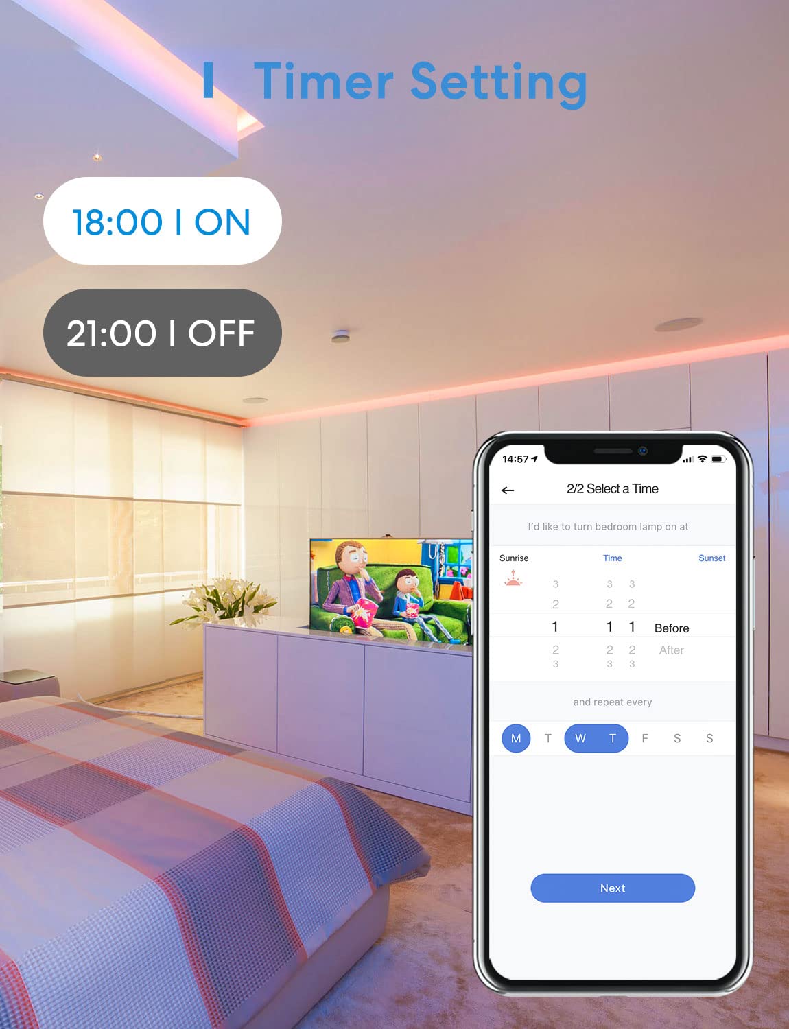 Meross Smart Led Strip Lights, 16.4Ft Rgb, Works With Apple Homekit, Siri, Alexa & Google, App Control, Model Msl320