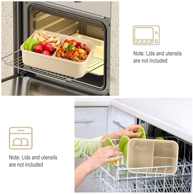 Bento Box for Adult, 1200 ML Lunch Containers for Adults, LeakProof Lunch Box with Utensils, BPA Free, 3 Compartment Bento Box Microwave Safe