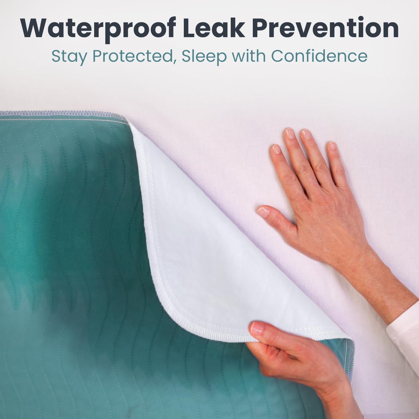 Bed Pads Washable Waterproof 34" x 36" (Pack of 2) - Incontinence Bed Pads for Adults and Kids - Heavy Absorbency Reusable Bed Pads - Chuck Pads - Waterproof Protective Pad for Bed
