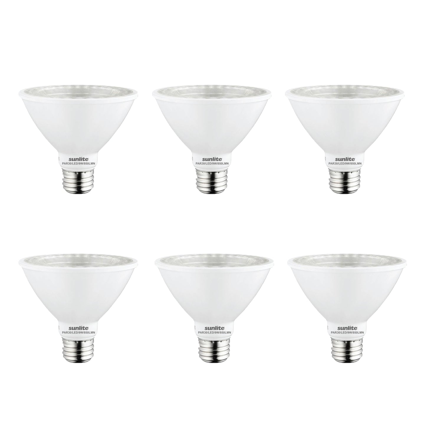 Sunlite LED PAR30 Short Neck Flood Light Bulb, 9W (75W Equivalent), 850 Lumens, Dimmable, 5000K Daylight, 6 Count, ET