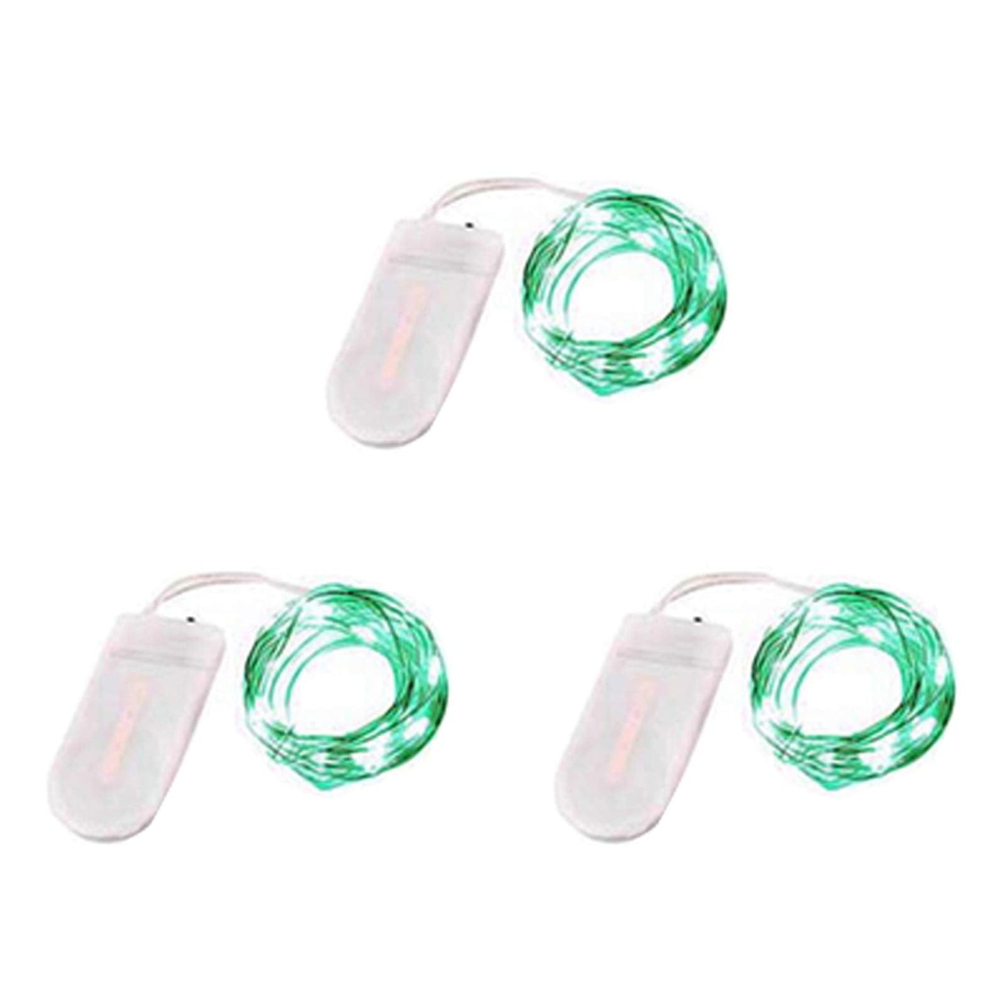 3 Pack Fairy Lights Battery Operated 6.6Ft 20 Led Mini String Lights Silver Wire Starry Lights For Diy Wedding Party Festival Halloween Christmas (Green)