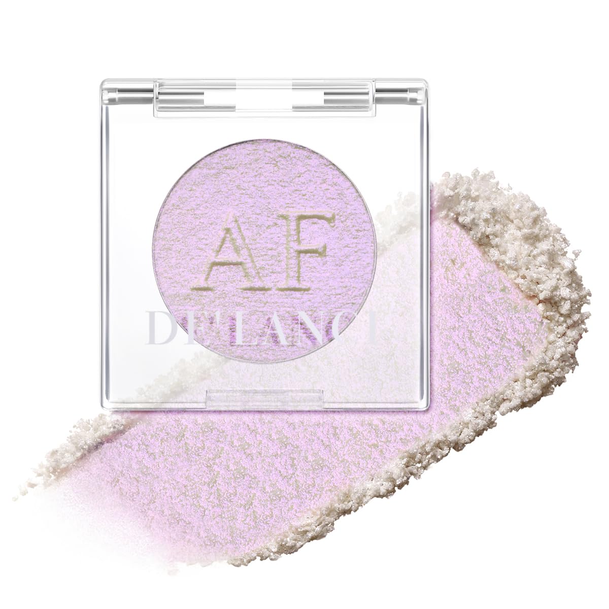 Highlighter Makeup Palette, Long Lasting New Formula, Translucent Purple Shimmer, Sheer White Base, Ideal for Face and Body Cont