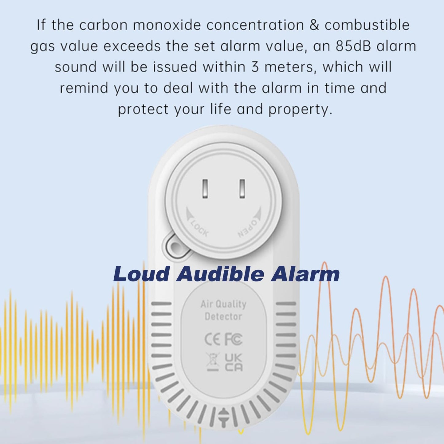 Protmex 4-in-1 Carbon Monoxide & Gas Detectors Plug in Large LCD Screen, Home CO Gas Detector with Temperature & Humidity Monitoring - 4 in 1 CO and Gas Detector Easy Installation for Home Travel