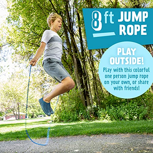 Just Jump It 8' Foot Single Jump Rope for Kids Women and Men - Active Outdoor Youth Fitness Excersing Equipment - Braided ...