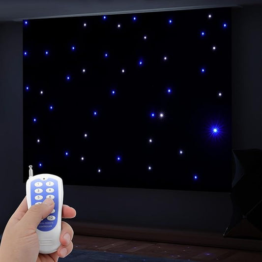 LED Star Curtain Backdrop Light, 20ft x 10ft Multi-Color Stage Drape Starry Sky Cloth Curtains, LED Stars Lights Curtain w...
