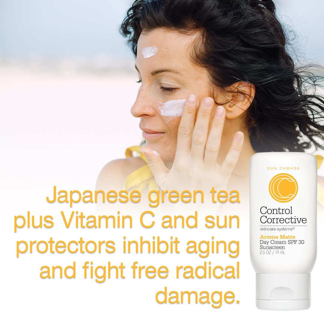 CONTROL CORRECTIVE Aroma Matte Day Cream Spf 30, 2.5 Oz - Sunscreen, Non-Comedogenic, Fast-Absorbing Aromatic Spf, Vitamin C, Wo