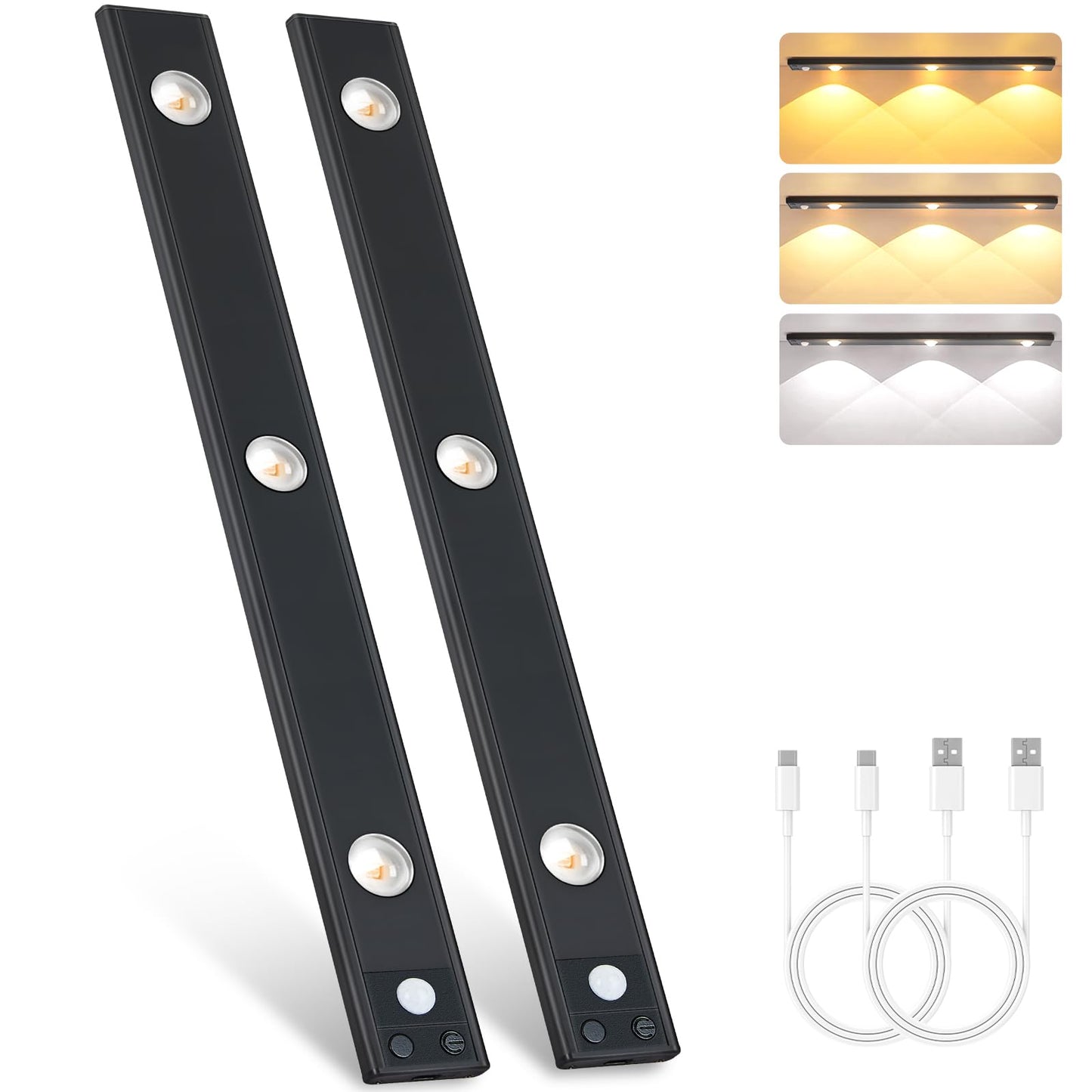 3 Led Under Cabinet Light  Under Counter Dimmable Lighting With Motion Sensor  Usb Rechargeable Motion Sensor Light  Cats Eye Hill Corrugated Effect  For Display Cabinet  Showcase  Wine Cabinet