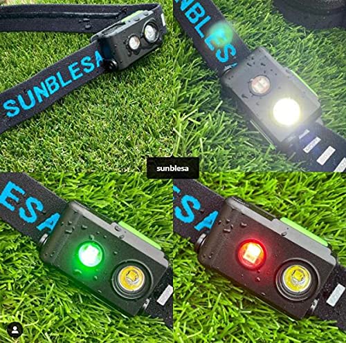 SUNBLESA H11 Mini Waterproof Rechargeable HeadTorch 190 Lumens Lightweight Headlamp - Green