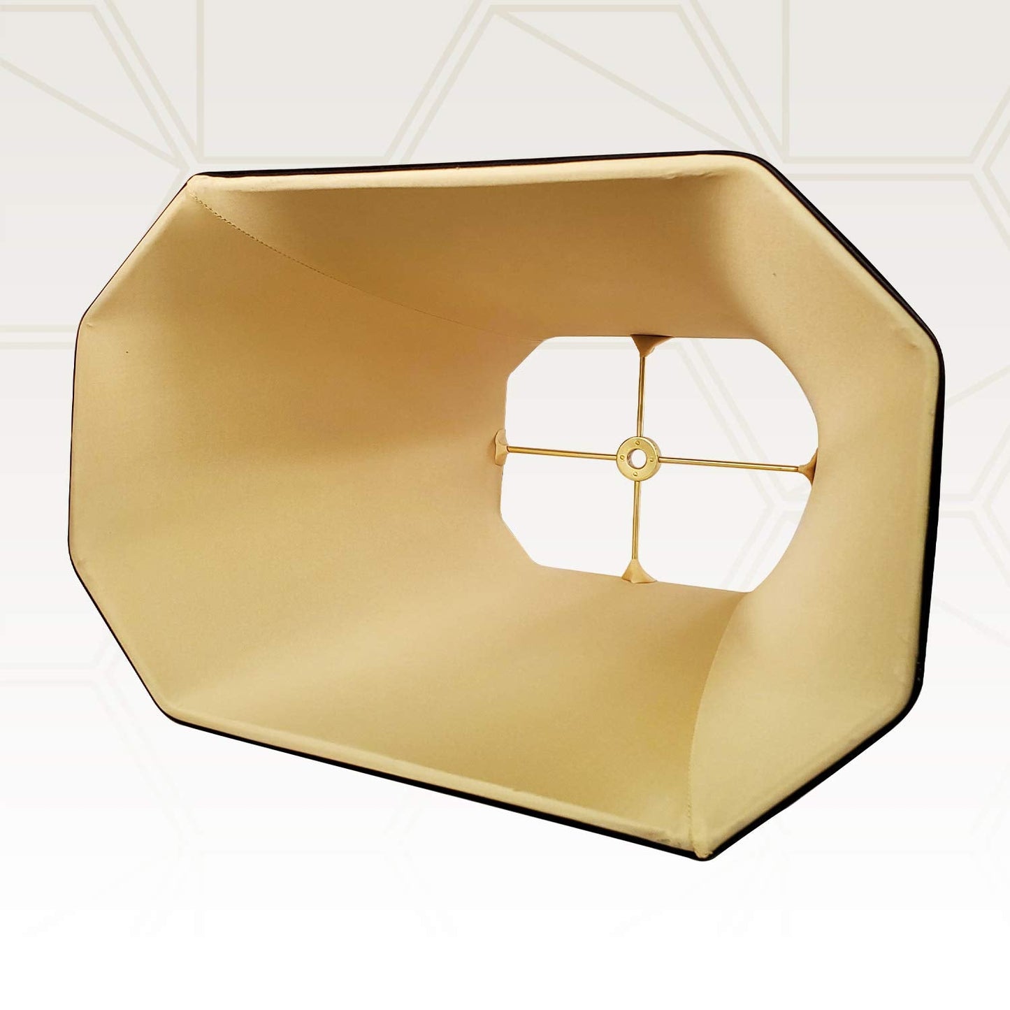 Royal Designs, Inc. Rectangle Cut Corner Lamp Shade, 6.5 x 12 x 10, Black with Gold, Model BSO-710-12BLK