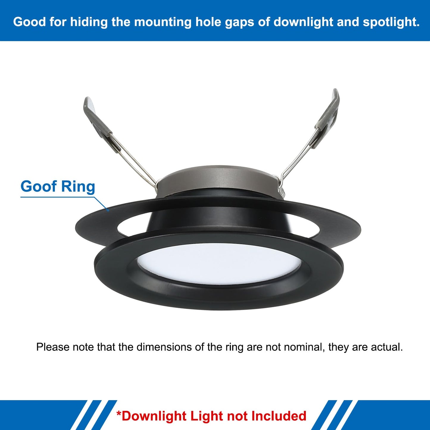 Patikil 2.99 Id 4.13 Od Light Trim Ring  Black Goof Ring Matte Circular Light Cover Lighting Fixture For Ceiling Wall Recessed Can Downlights