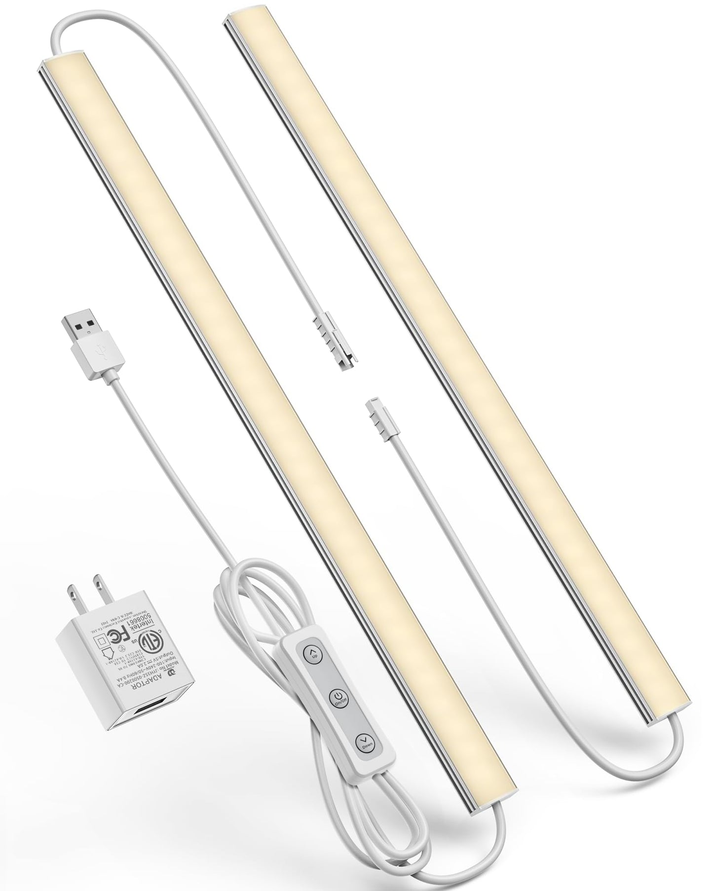 Asoko Home Dimmable Wired Under Cabinet Lighting - 2 Pack Of 12-Inch Warm White 3000K Linkable Usb Led Lights For Kitchen  Desk  Sink  And Workbench