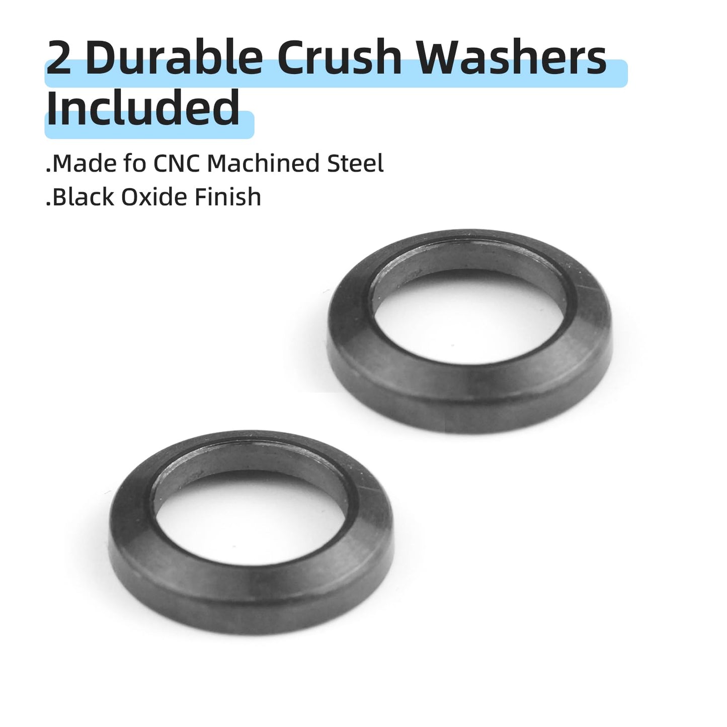 Thread Protector 1/2 * 28 for .22LR .223 & 5.56, with Crush Washer, Steel, 2 Pack (2)