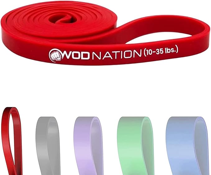 WOD Nation Pull Up Assistance Bands (10-175lbs Band) - Best for Pullup Assist, Chin Ups, Resistance Bands Exercise, Stretc...
