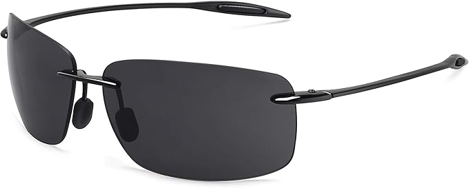 JULI Sports Sunglasses for Men Women Tr90 Rimless Frame for Running Fishing Golf Surf Driving MJ8009