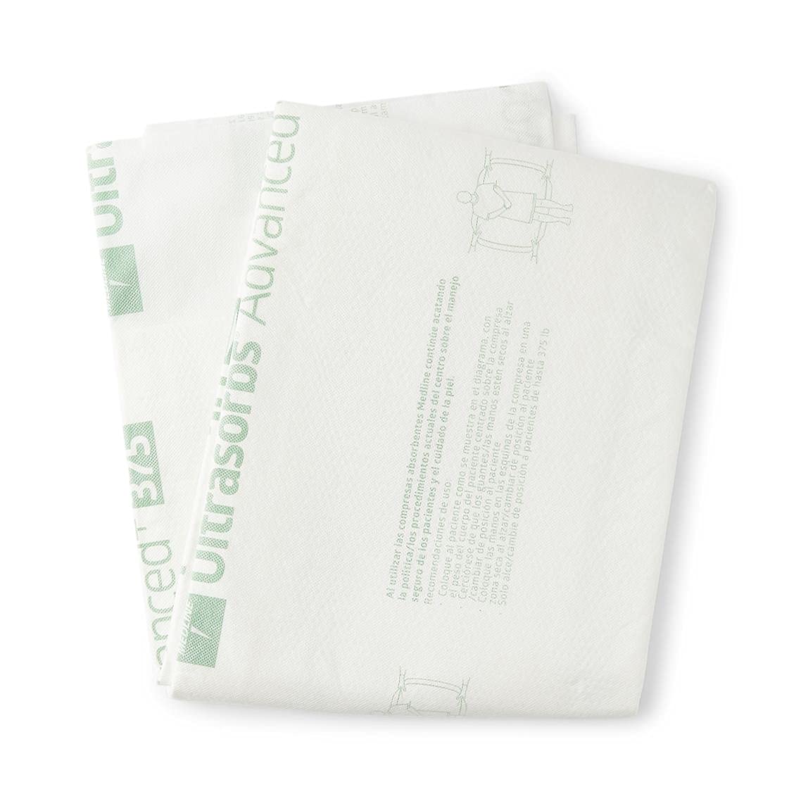 Medline Ultrasorbs Advanced+ Premium Underpads with Polymer for Superior Leak Protection, High Weight Capacity of 400 lbs, Large Size 40x57 Inches - Pack of 5