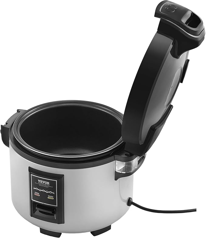 VEVOR Commercial Rice Cooker, 45-Cup Rice Cooker, 9.51 Qt / 9 Liter Large Rice Cooker and Warmer with Nonstick Inner Pot, Fast Cooking and 12-Hour Keep Warm, with Rice Cup and Paddle, for Restaurant