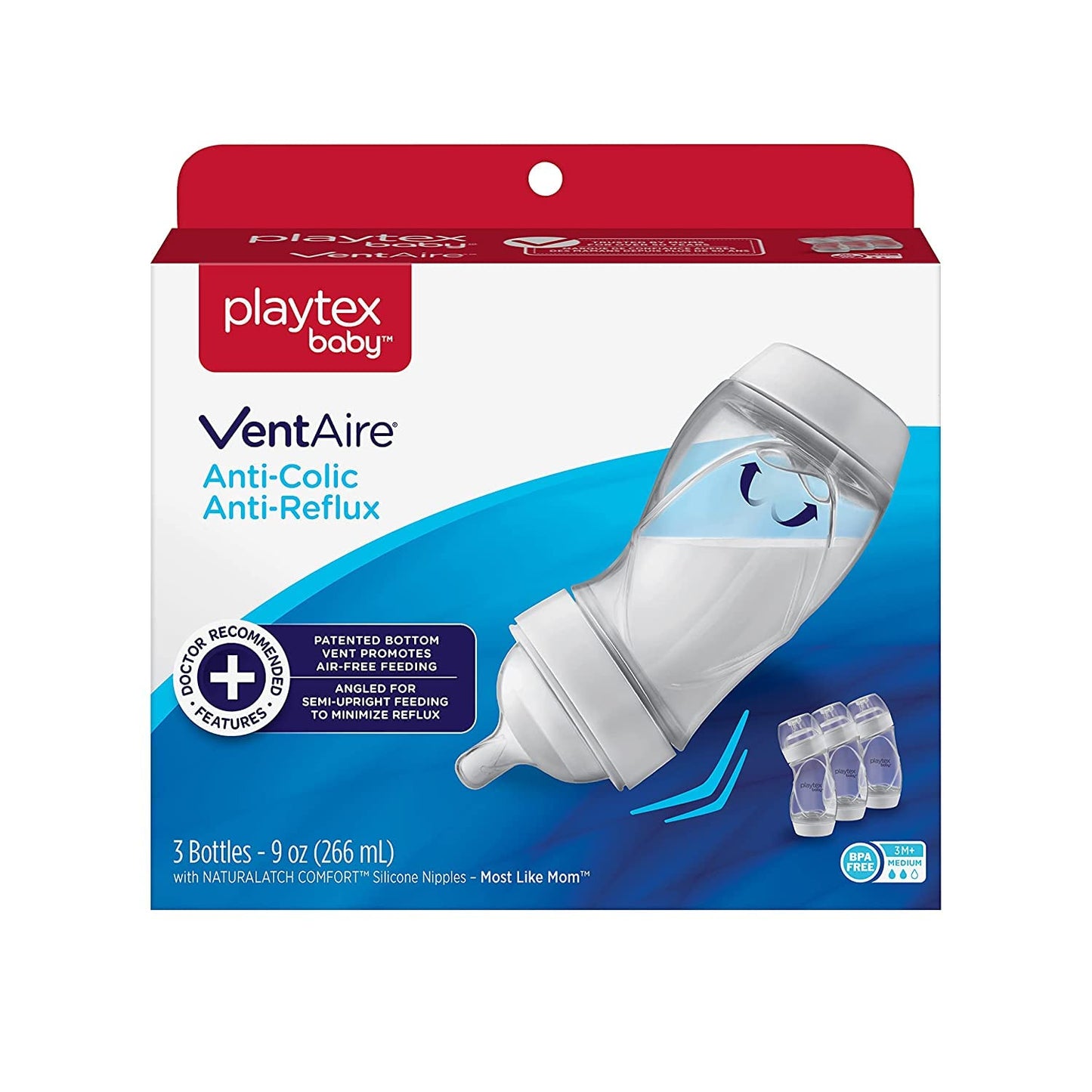 Playtex Baby Ventaire Bottle, Helps Prevent Colic & Reflux, 9 Ounce Bottles, 3 Count…