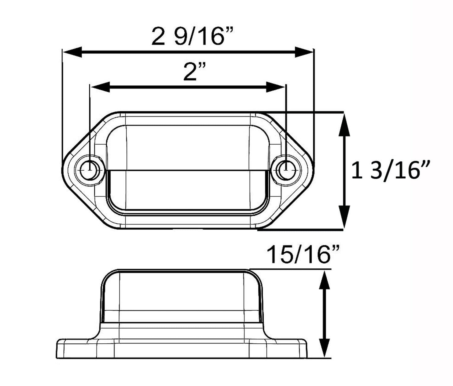 Optronics Lp31Cs Mini Chrome License Plate Lite - Polycarbonate, Chrome Finish