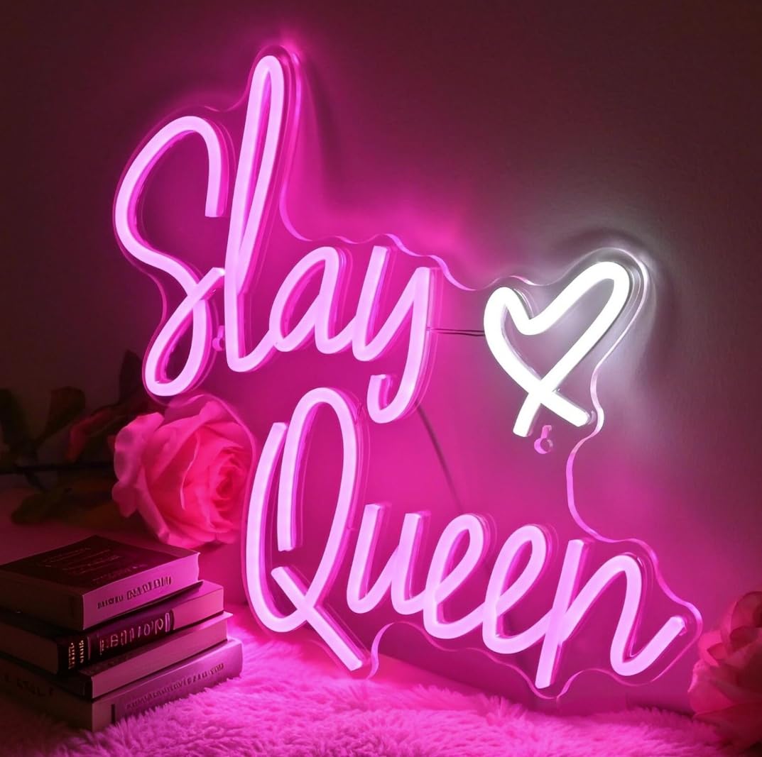 Ulalaza Neon Light Sign LED XOXO Decorative Marquee Night Light USB Operated 20cm x 38cm Slay Queen