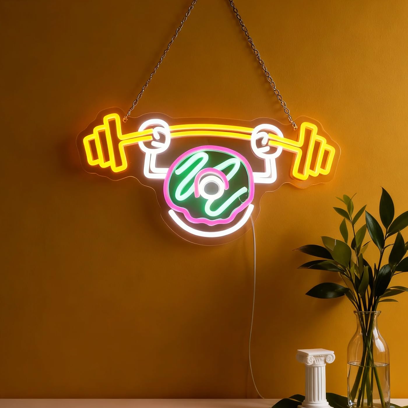 Donut Weightlifting Neon Sign Donut Does Gym Decor Neon Light Custom Neon Sign  Gym Donut Funny Neon Sign For Bedroom Game Room Nursery Room Decor  Donut Art Led Light Christmas Birthday Gift