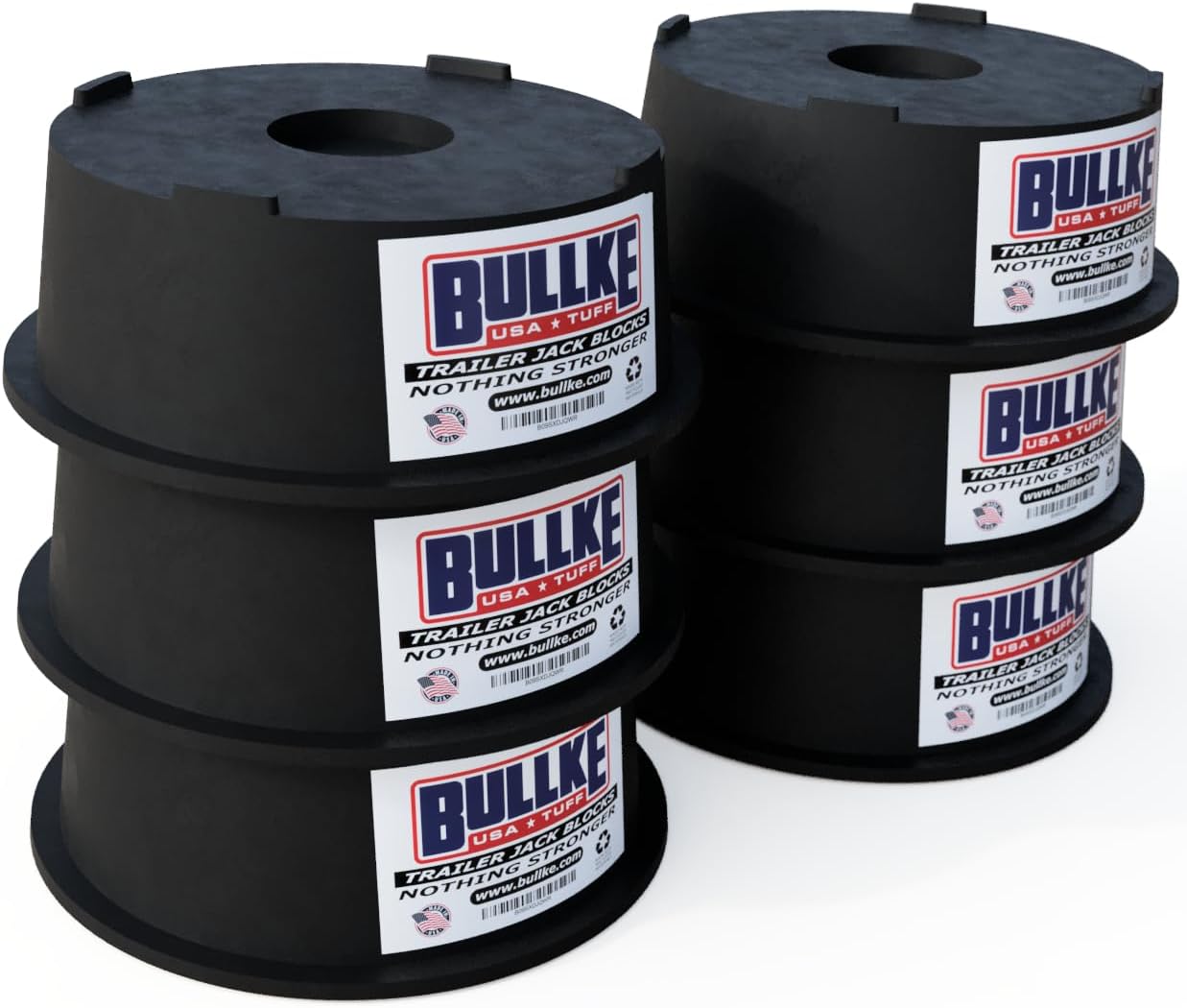 USA-Made Trailer Leveling Blocks - for RV and Camper, Heavy Duty Jack Pads, Stabilizing Blocks, UV Resistant Recycled Plastic Leveling Blocks for RVS (6)