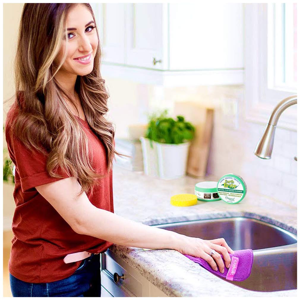 Earth Brite Clay Bar All Purpose Cleaner – Multi Surface Cleaner for Kitchens, Showers, and Hard Surfaces – 100% Natural Cleaning Product