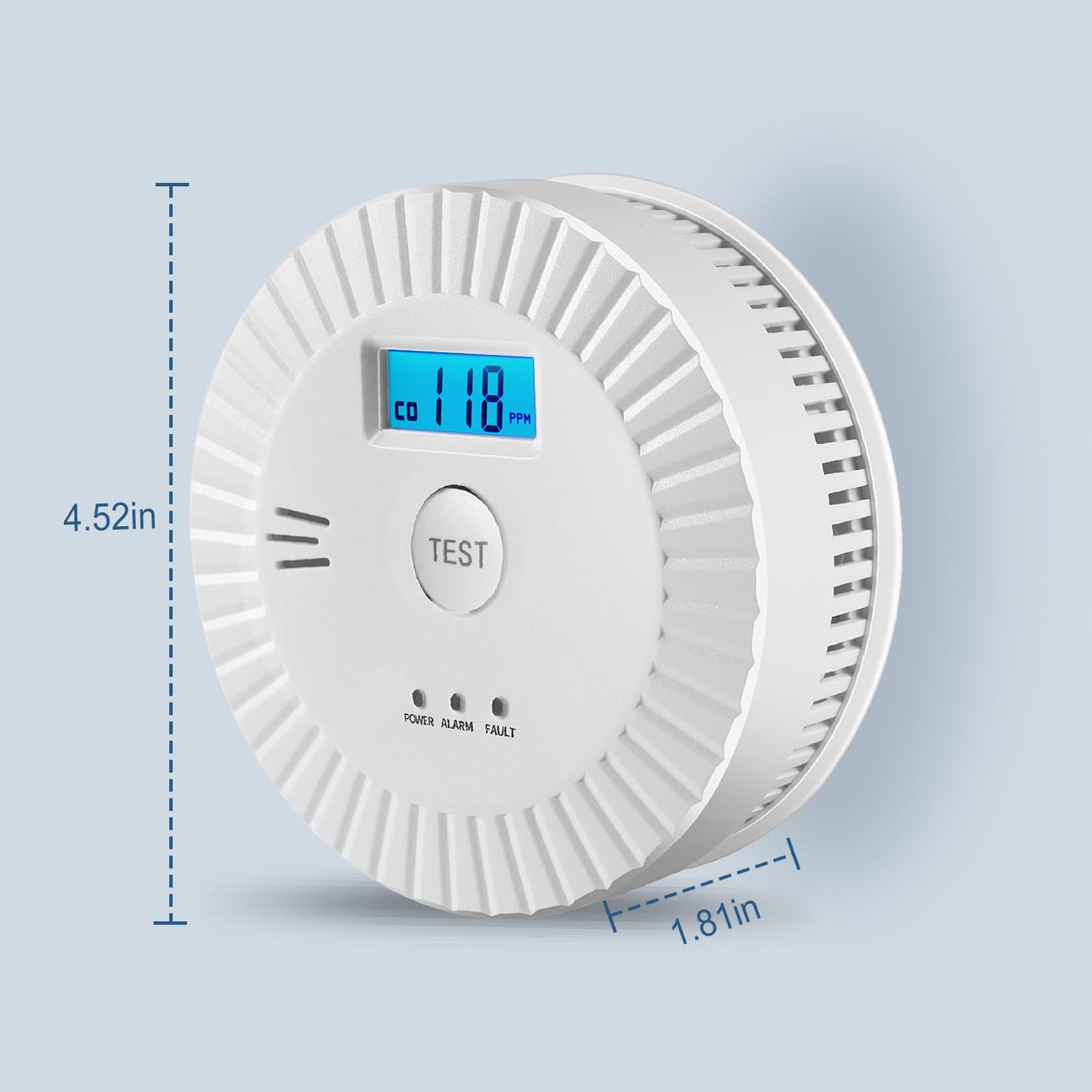 5 Pack Smoke Detector Carbon Monoxide Detector Combo Battery Powered,Carbon Monoxide Detector Smoke Alarm with Test Button,Fire Alarm with Digital Display for Home,Kitchen