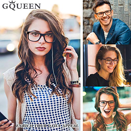 GQUEEN Fake Clear Glasses Non Prescription Glasses Eyeglasses Rectangular Frame, 201512