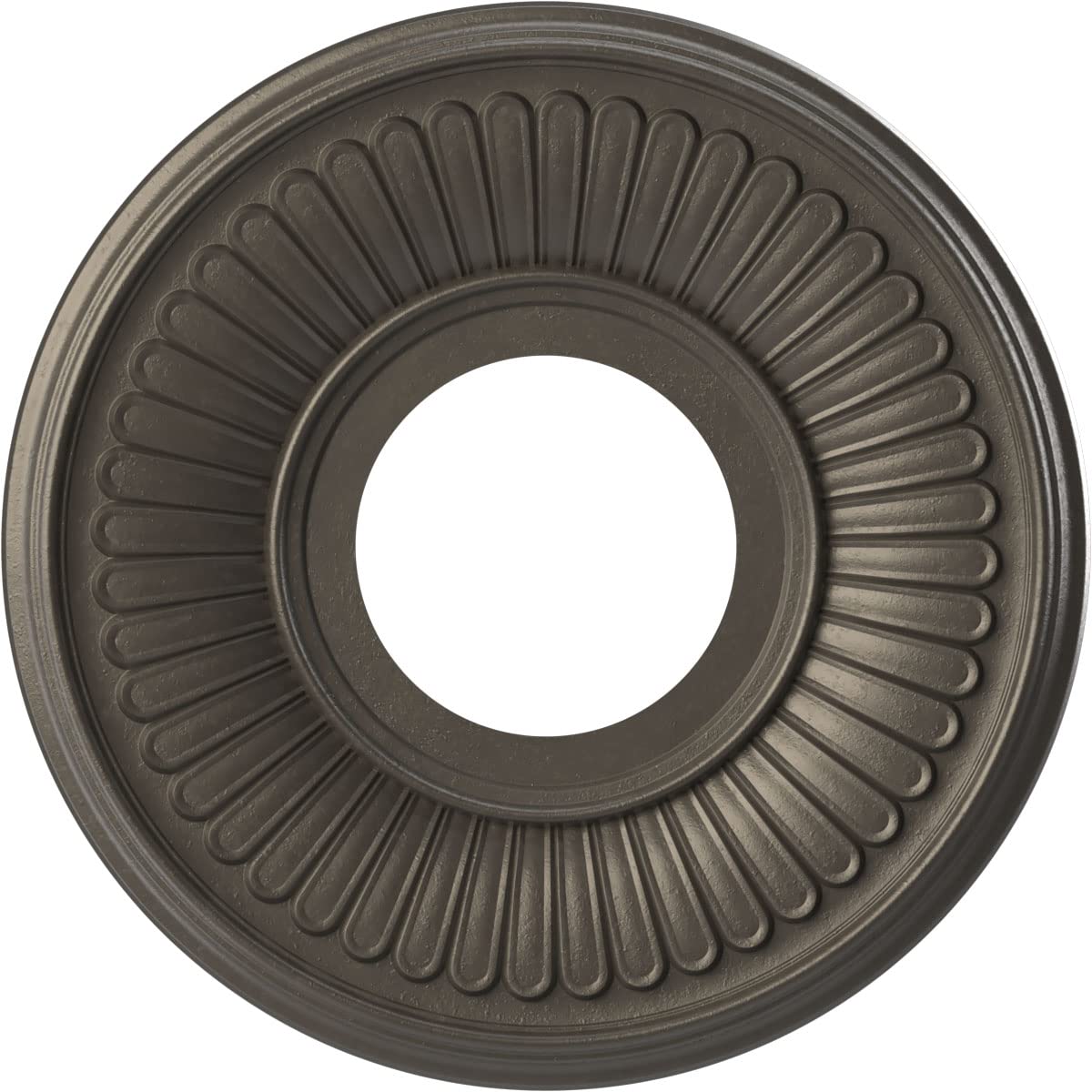 Ekena Millwork Cmp10Bedst Berkshire Thermoformed Pvc Ceiling Medallion (Fits Canopies Up To 4 1/2), 10Od X 3 1/2Id X 3/4P, Unive