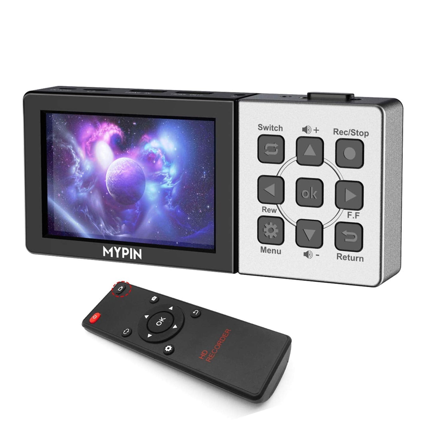 1080P@60Fps Capture Card With 3.5 Inch Lcd And Remote Control, Hdmi Video Recorder For Ps4, Xbox One,Livetv,Dvr, Support Playbac