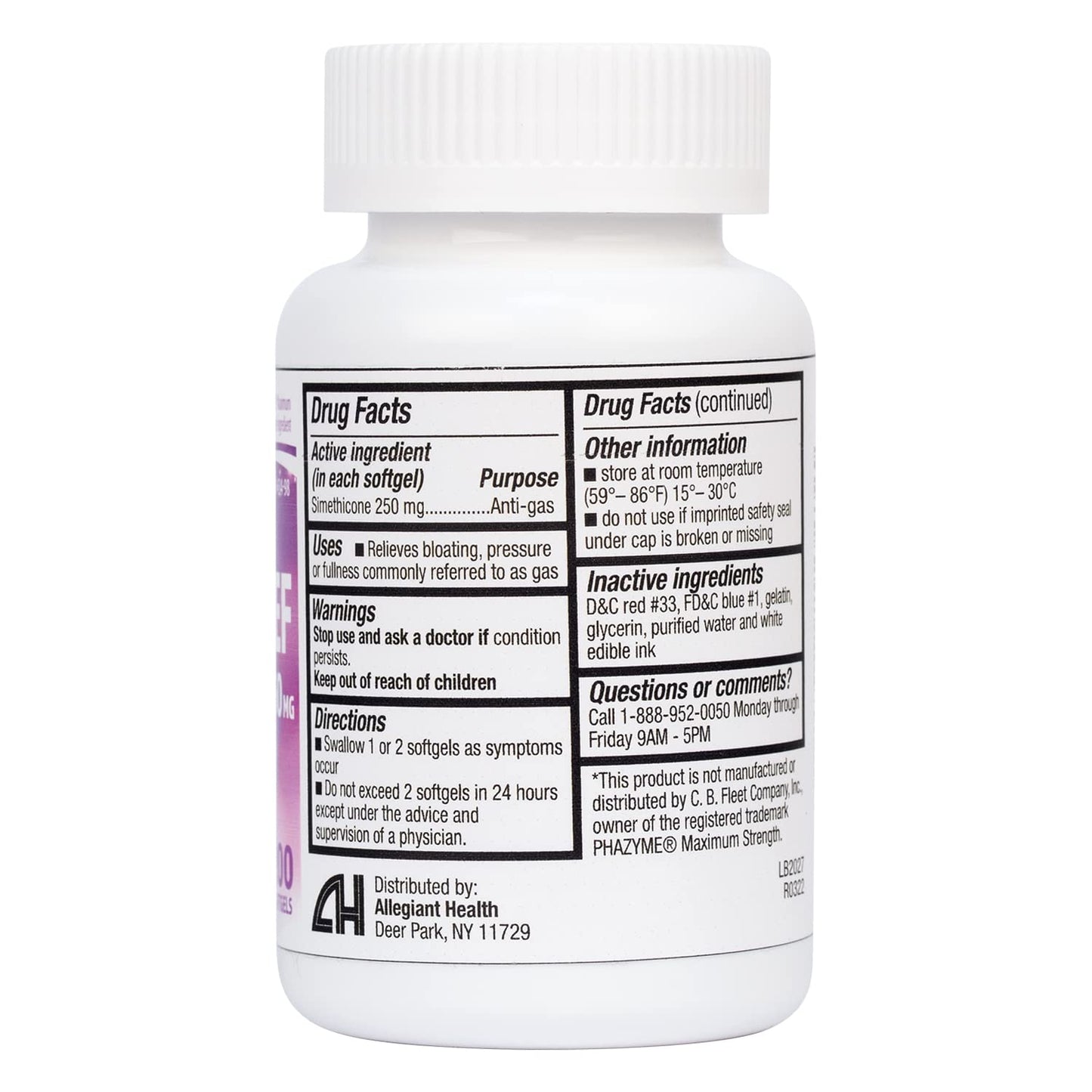 HealthA2Z® Gas Relief Simethicone 250mg | Fast Gas Relief | Relieve Symptoms Naturally (200 Softgels (Pack of 1))