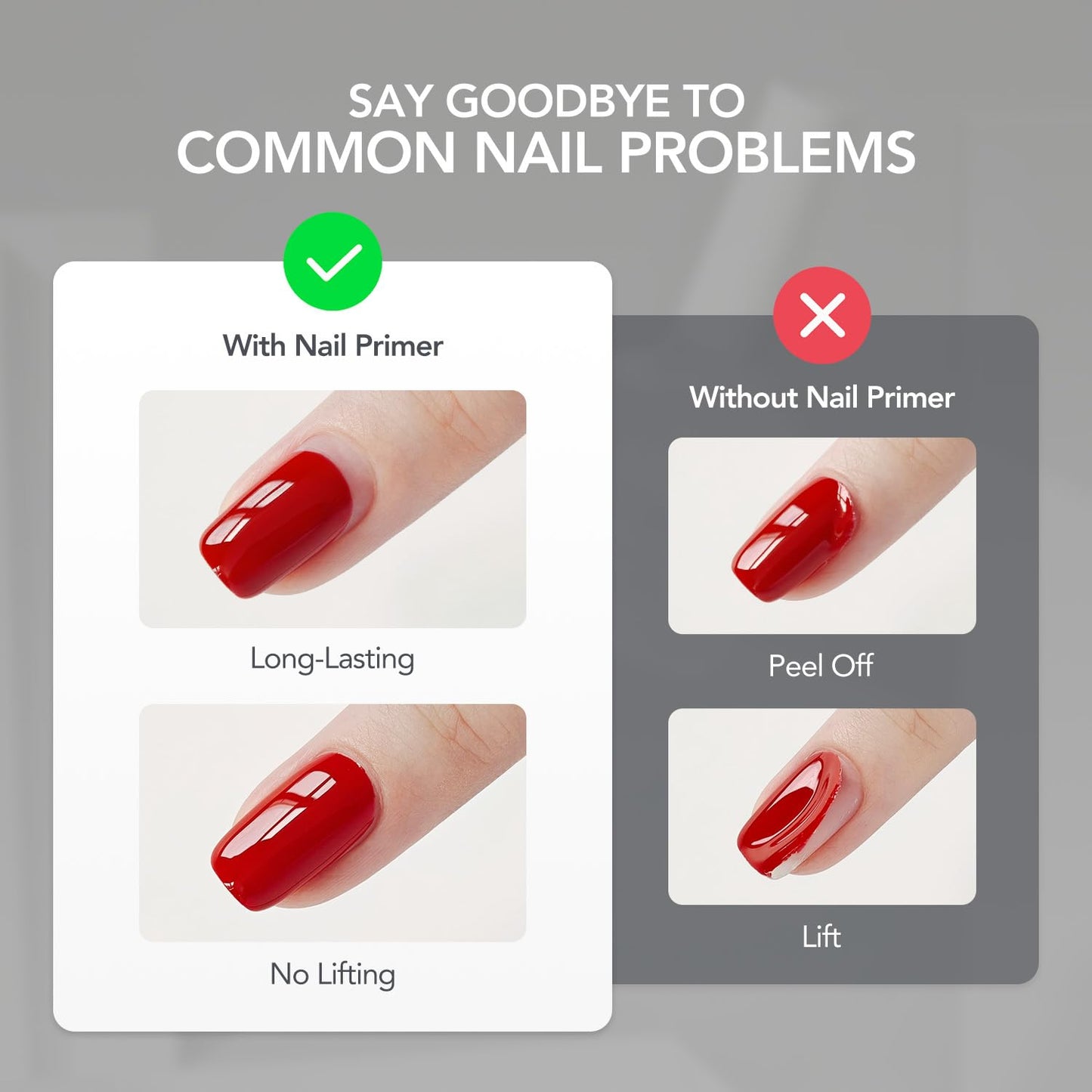 GAOY Nail Primer, 16ml Acid-Free Natural Nail Prep Bond Primer, Air Dry for Acrylic and Gel Polish