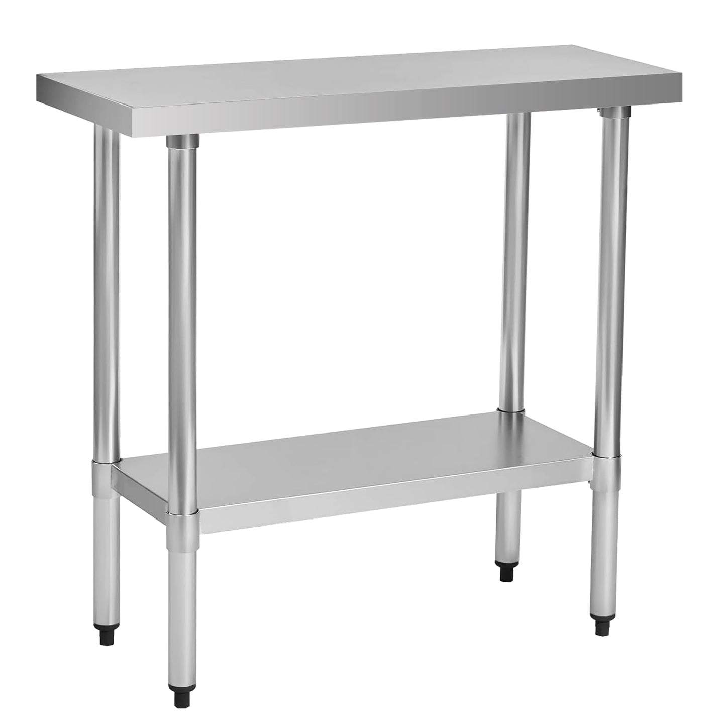 Okeyolive Stainless Steel Work Table 18 x 36 Inch, NSF Commercial Prep Table with Undershelf, Heavy Duty Food Prep Workstation