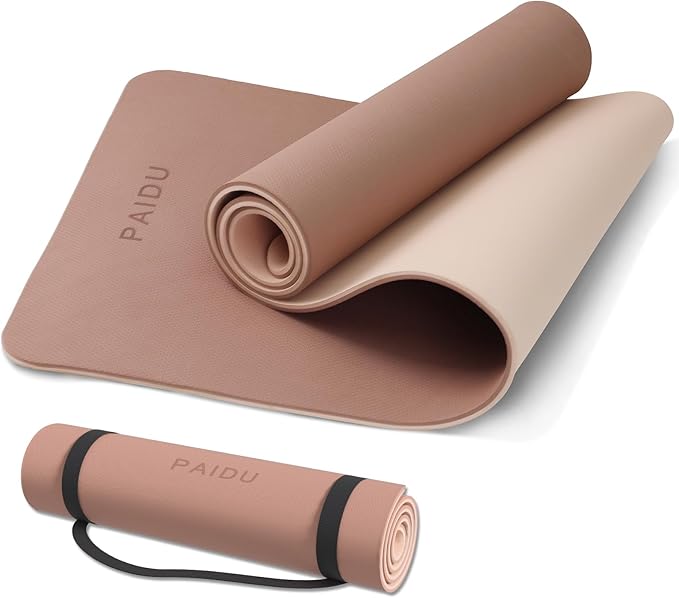 PAIDU Yoga Mat Non Slip Anti-tear,extra thick-2/5 inch（10MM）High Resiliency Professional POE Yoga Mats for Women Men Kids,...