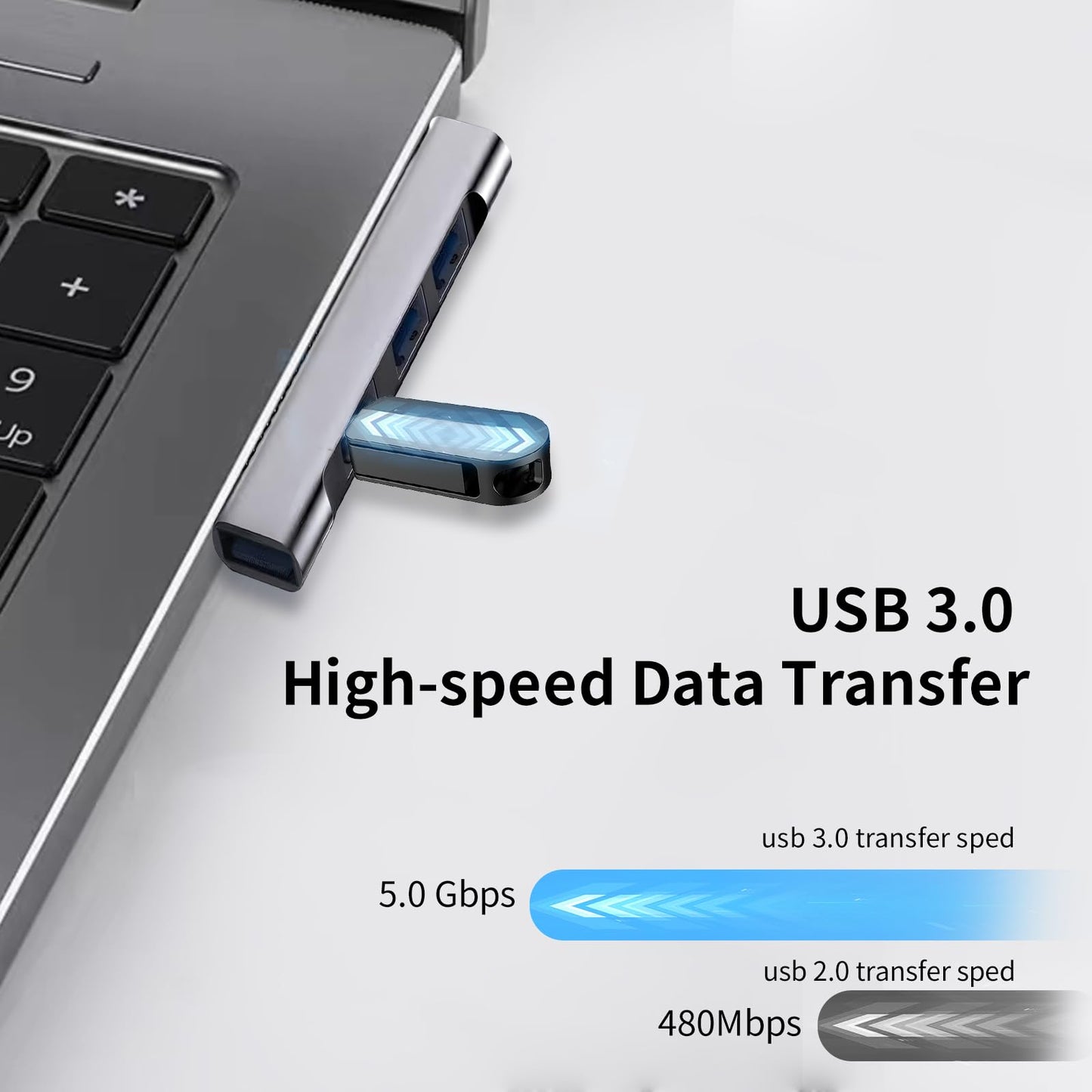 Usb C Hub,4-Port Mini Usb-C Hub 3.0,Portable Usb Hub For Laptop,Usb C Expander For Laptop,Pc,Macbook,Flash Drive,Console, Printe