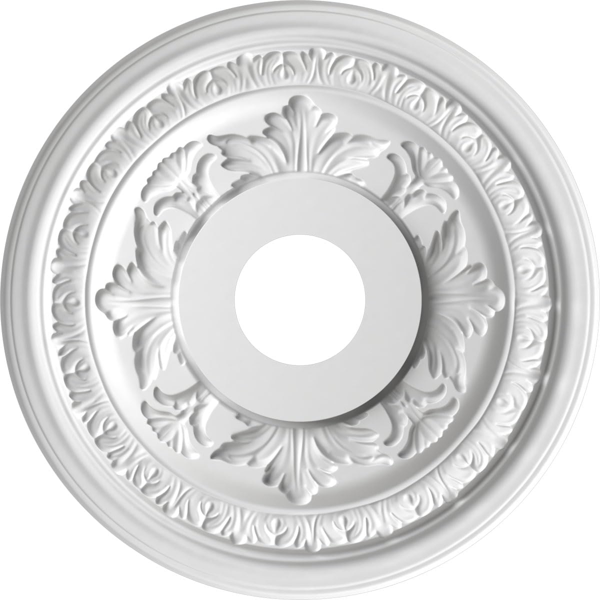 Ekena Millwork Cmp16Babal Baltimore Thermoformed Pvc Ceiling Medallion (Fits Canopies Up To 6 1/2), 16Od X 3 1/2Id X 1P, Bright