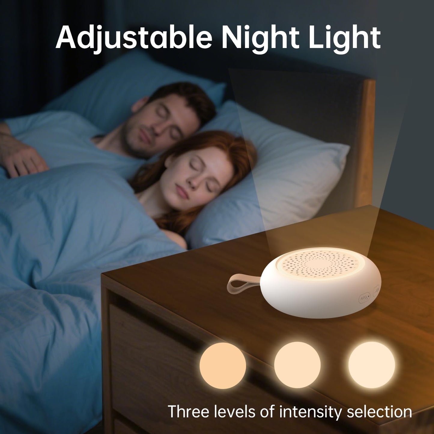 AMZSA White Noise Sound Machine for New Baby & Adults – 24 Sleep Sounds Including Rain, Green & Pink Noise, Portable Noise Canceling Sound with Timer, Night Light & Rechargeable, for Sleeping & Travel